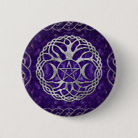 Triple Goddess with pentagram and tree of life