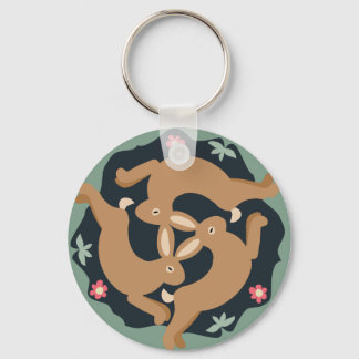 Triple Hare Keychain