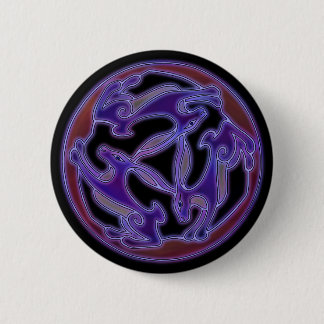 Triple Hare, the Three hares symbol in Purple 2 Inch Round Button
