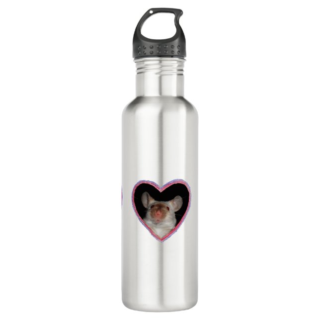 Triple Heart Mice Water Bottle (Front)