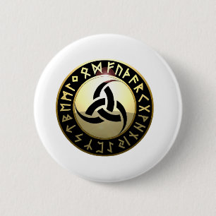 Triple Horn of Odin 2 Inch Round Button