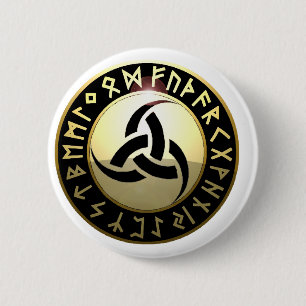 Triple Horn of Odin 2 Inch Round Button
