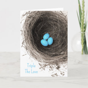 Triple La Carte De Félicitations Triplés D'Amour