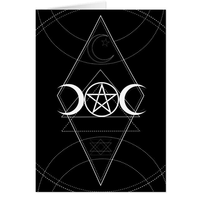 Triple Lune Géométrie Pentagram Wicca Anniversaire (Devant)