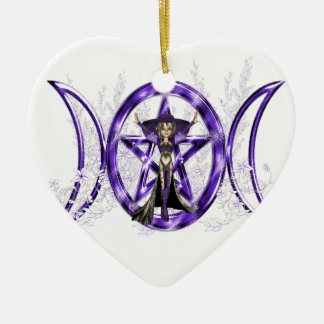 Triple Moon Elf Ceramic Ornament