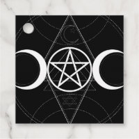 Triple Moon Geometry Pentagram Wicca Birthday