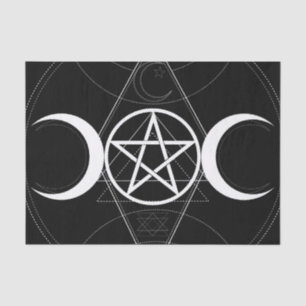 Triple Moon Geometry Pentagram Wicca Birthday Tissue Paper
