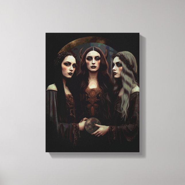 Triple Moon Goddess Canvas Print (Front)