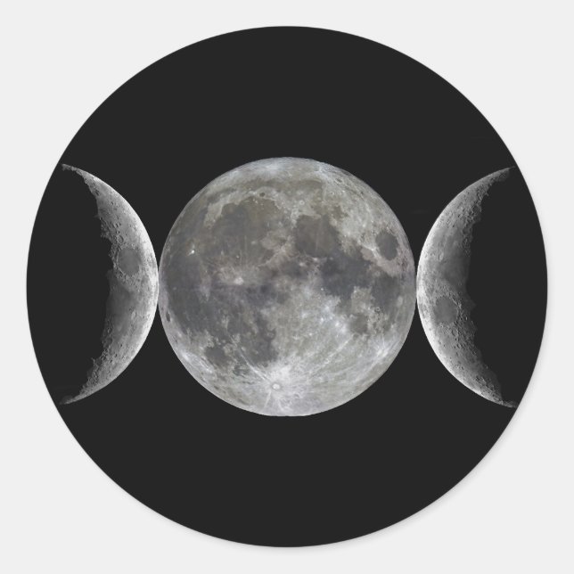 Triple Moon Goddess Classic Round Sticker (Front)