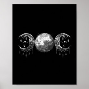 Triple-moon Goddess Feminist Pagan Witch Halloween Poster