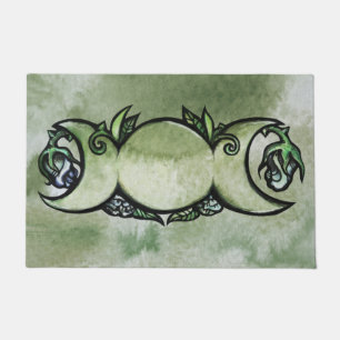 Triple Moon Goddess Gaia Artwork Green Witch       Doormat