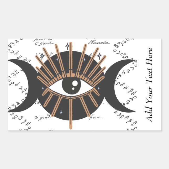 Triple Moon Goddess Illuminated Eye Sticker (Front)