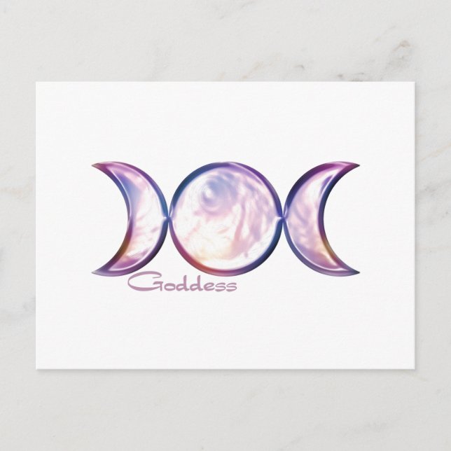 triple moon goddess iridescent pearl postcard (Front)