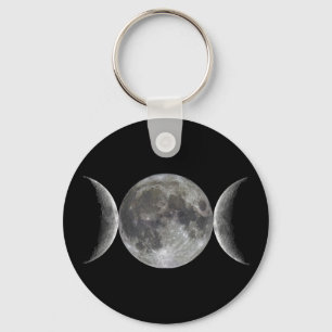 Triple Moon Goddess Keychain