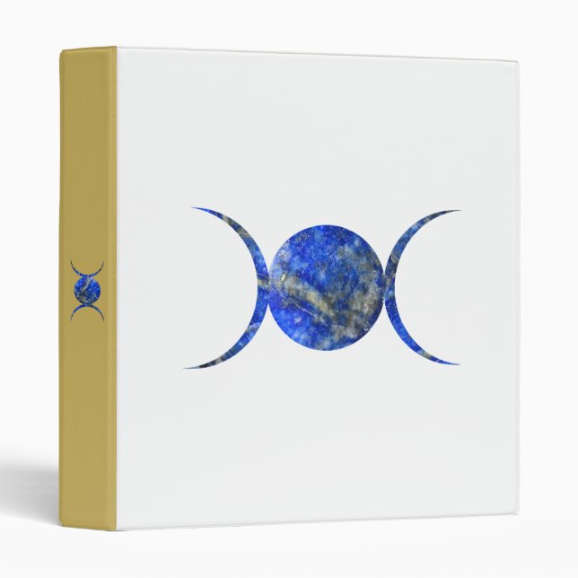 Triple Moon Goddess Lapis lazuli Crystal  Binder (Front/Spine)