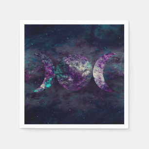 Triple Moon Goddess Luna Universe Party Napkin