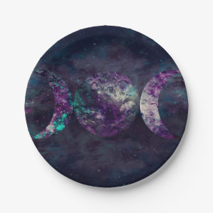 Triple Moon Goddess Luna Universe Party Paper Plate