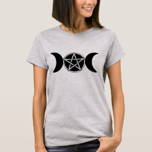 Triple Moon Goddess Pentacle Pentagram Wiccan T-Shirt