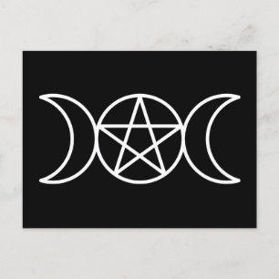 Triple Moon Goddess Pentacle Postcard