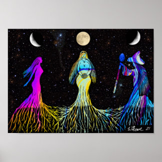 Triple moon Goddess poster