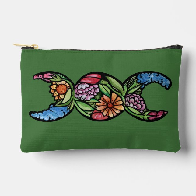 Triple Moon Goddess Symbol Bloom                   Accessory Pouch (Front)