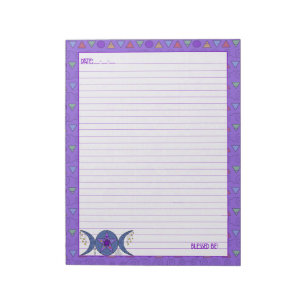 Triple Moon Goddess Symbol Notepad