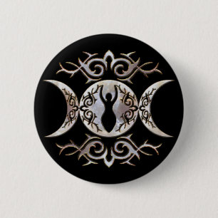 Triple Moon Moonstone 2 Inch Round Button