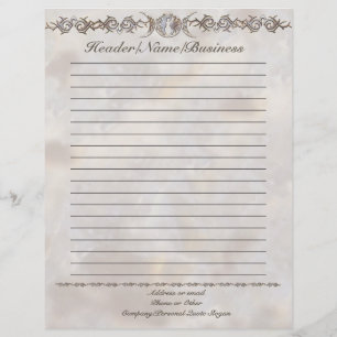 Triple Moon Moonstone Goddess Lined Letterhead