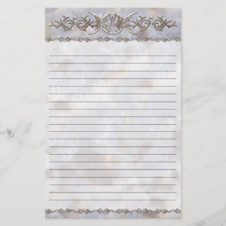 Triple Moon Moonstone Goddess Lined Stationery