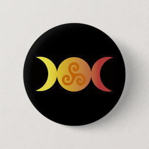 triple moon one triskell black bground 2 inch round button