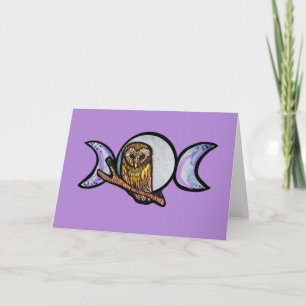 Triple Moon Owl Card