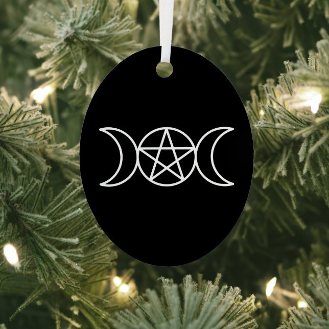 Triple Moon Pentacle  Metal Ornament (Insitu)