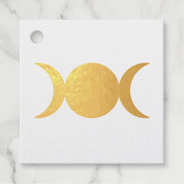 triple moon stamp  favour tags (Front)