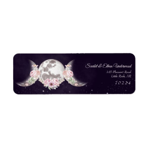 Triple Moon Starry Night Purple Return Address