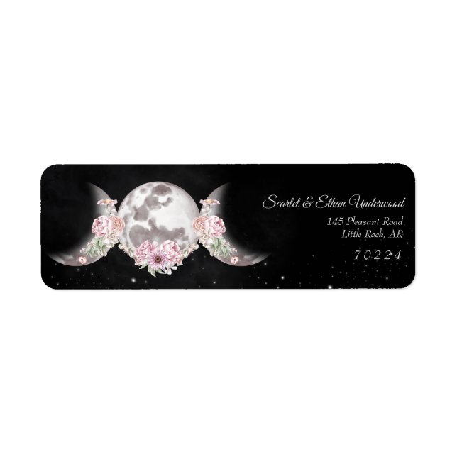 Triple Moon Starry Night Sky Return Address (Front)