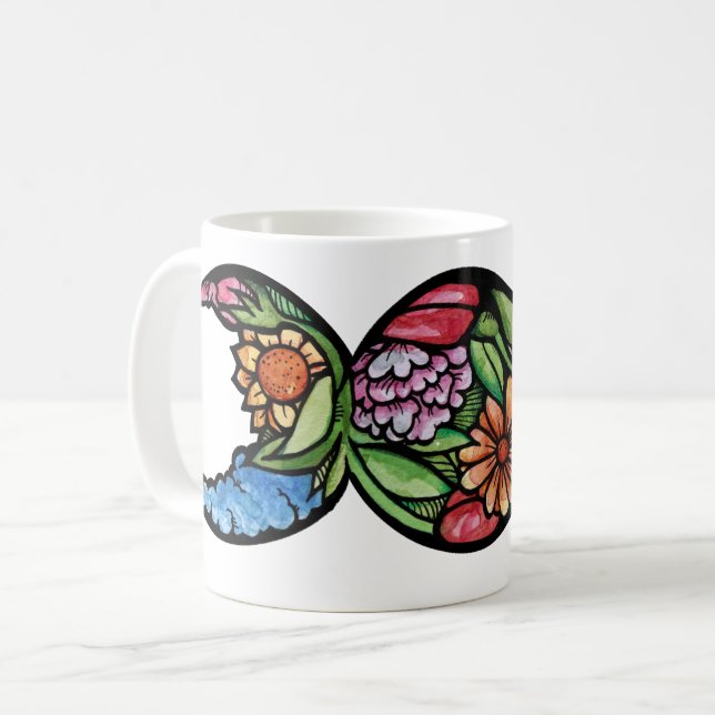 Triple Moon Symbol Bloom Coffee Mug (Front Left)