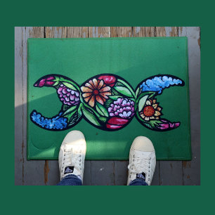Triple Moon Symbol Bloom Doormat