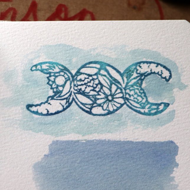 Triple Moon Symbol Garden Bloom                    Rubber Stamp (Creator Uploaded)