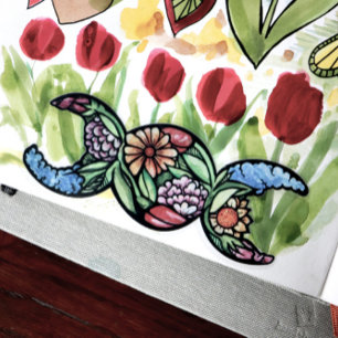 Triple Moon symbol green witch