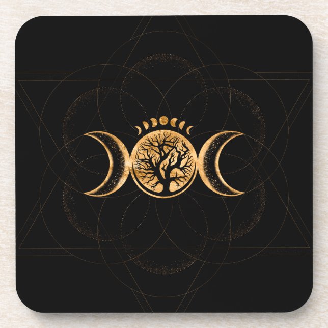 Triple Moon - Tree of life Ornament Coaster (Front)