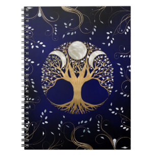 Triple Moon - Tree of life Ornament Notebook