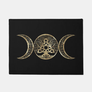 Triple Moon Tree of Life Triquetra Doormat