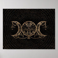 Triple Moon - Triple Goddess Gold and black