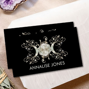 Triple Moon - Triple Goddess Mother of Pearl Busin Business Card