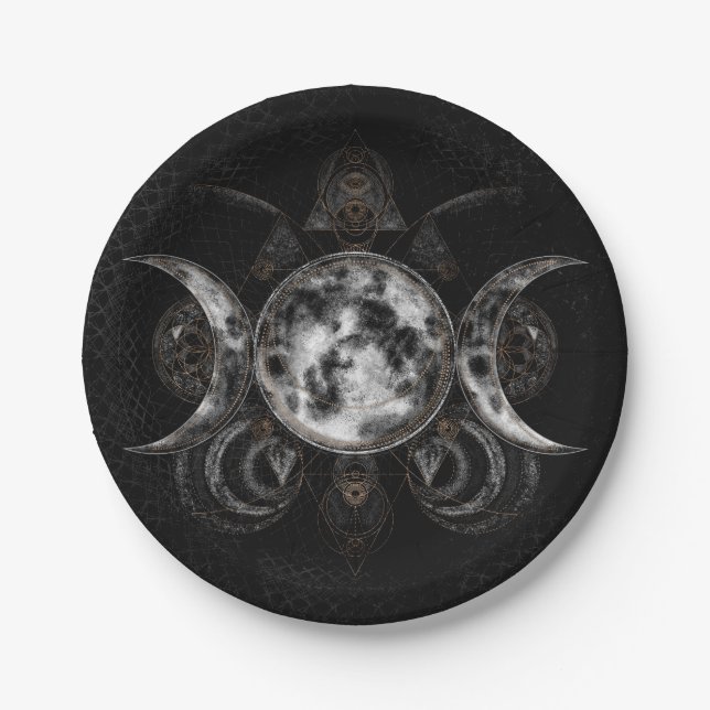 Triple Moon - Triple Goddess Paper Plate (Front)