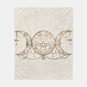 Triple Moon - Triple Goddess Pastel Gold Fleece Blanket
