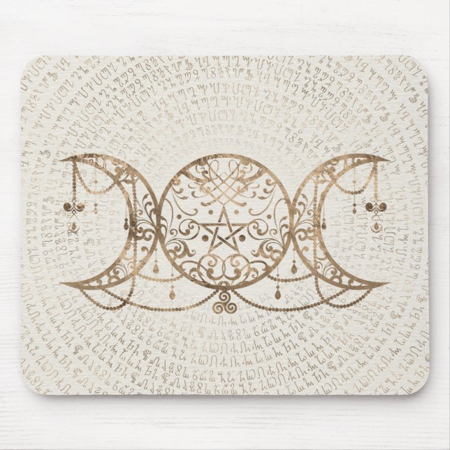 Triple Moon - Triple Goddess Pastel Gold Mouse Pad (Front)