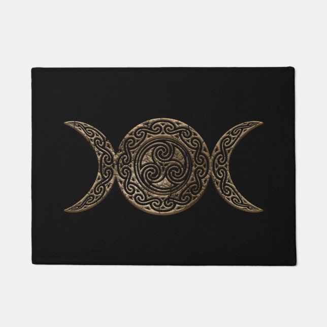 Triple moon - Triple Goddess - Triskelion Doormat (Front)