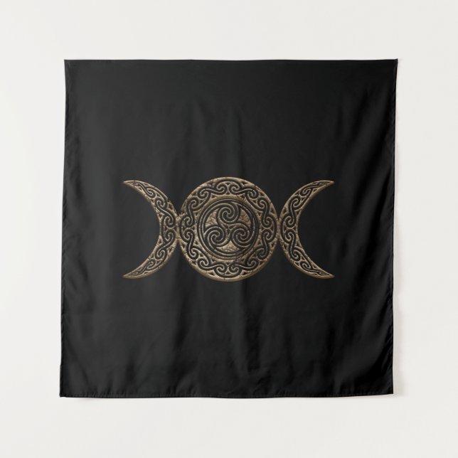 Triple moon - Triple Goddess - Triskelion Tapestry (Front)