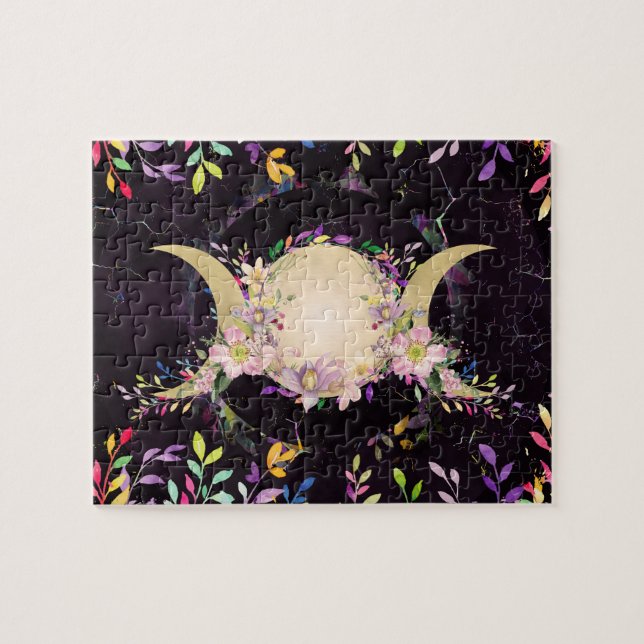 Triple Moon - Triple Goddess- Watercolor Jigsaw Puzzle (Horizontal)